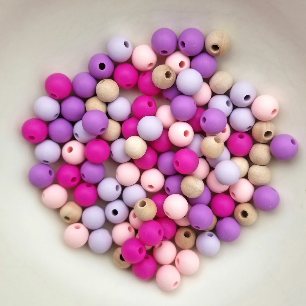 100 Mixed 15mm Round Silicone Beads – Alexa Organics LLC - Natural